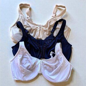 Warners Size 44DD Signature Support Cushioned Underwire 35002A Lot of 3 Bras